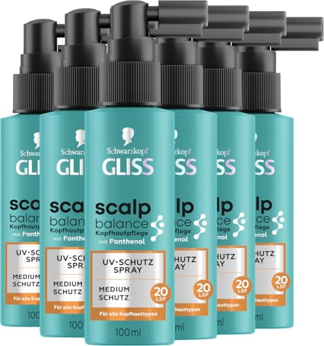 GLISS Scalp Balance Kopfhaut UV-Schutz Spray (6x 100 ml), Sonnenschutz für die Kopfhaut mit LSF 20, UV-Spray mit leichter Formel für alle Kopfhauttypen, schützt vor Sonnenlicht, ohne zu beschweren