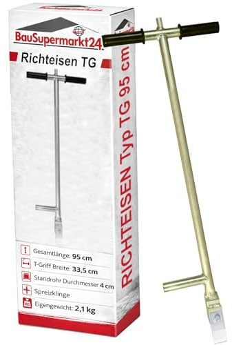 Richteisen Typ TG 95 cm – Pflasterrichtwerkzeug mit T-Griff 33,5 cm, austauschbare Spezial-Spreizklinge gehärteter Stahl Verbundsteinrichteisen Pflasterrichteisen Ausrichteisen Pflasterausrichteisen