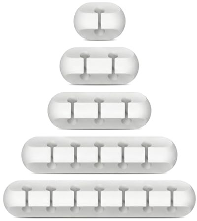 5 Piezas Sujetacables Adhesivo Y Organizador De Cable, Clips De Silicona Para Mantener Cables De Carga Y Ratón En Su Sitio, Escritorio De Oficina Y Casa