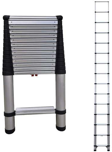 Telesteps 1800EP Pro Series Wide Step Telescoping Extension Ladder – 14.5 ft Height, 18 ft Reach | Type 1A 300 lb Rated