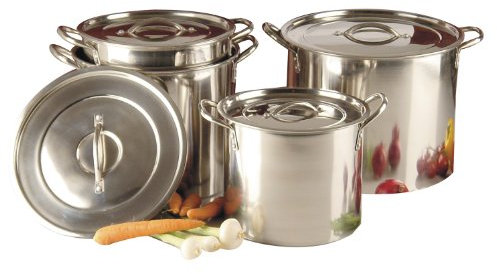 Buckingham Set of 4 Stock Pots with Stainless Steel Lid, 20, 23, 26 and 28 cm