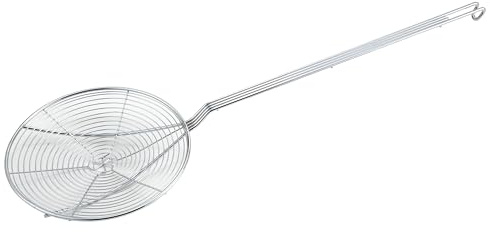 Winco Round Spiral Skimmer, 7-Inch, Nickel