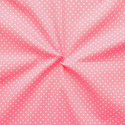 STOFFKONTOR Baumwollstoff Tupfen Klein Stoff Meterware Rosa