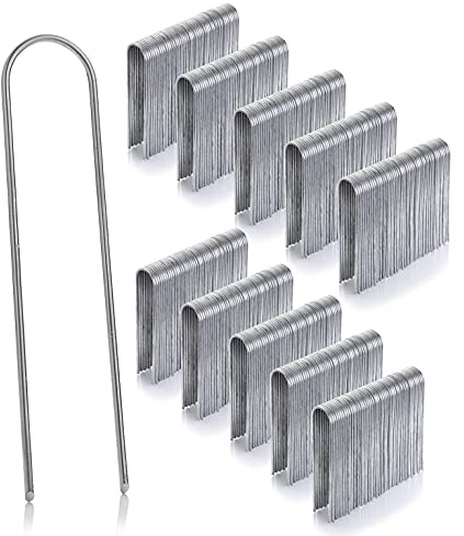 GardenMate 500 Grapas de sujeción GALVANIZADAS de Alambre de Acero | Longitud 150 mm, Ancho 25 mm, Ø 2,9 mm