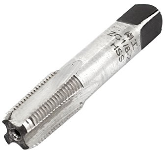 sourcingmap Taraud ZG 1/8-28 BSP 55 Degrés Filetage HSS Bouchon Robinet 4 Flûtes Longueur 55mm