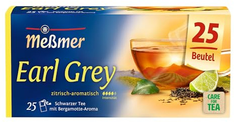 Meßmer Earl Grey | Feiner Schwarztee mit Bergamotte-Aroma | 25 Teebeutel | Harmonisch abgestimmt