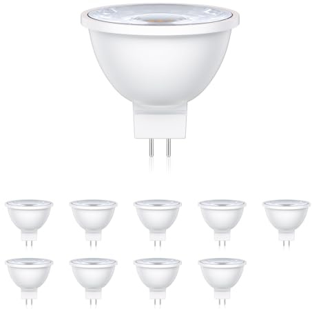 ledscom.de 10 Stück GU5.3 LED Leuchtmittel, MR16, warmweiß (2700 K), 5,5 W, 483lm, 37°