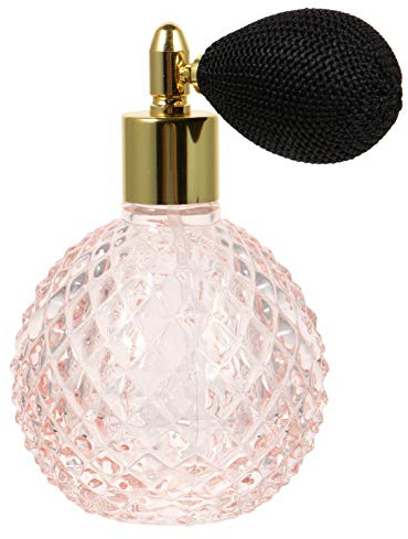 Beaupretty Kristall Parfümflasche 100Ml Vintage Parfümflasche mit Ball Sprayer Nachfüllbar Leere Glasflasche Flasche Rosa