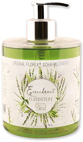 Florex Flüssigseife Eisenkraut im Spender Lanolin biologische Schafmilch 500 ml