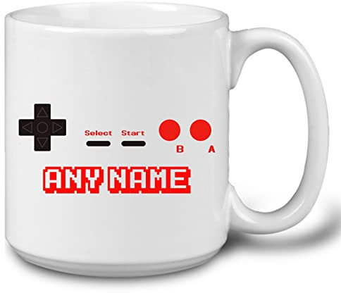 GOPERSONALISED Gamer Gifts - Personalised Jumbo 20oz Gaming Mug Gamer Cup with Name - Novelty Birthday Christmas Gaming Gifts for Boys Men Game Controller Design