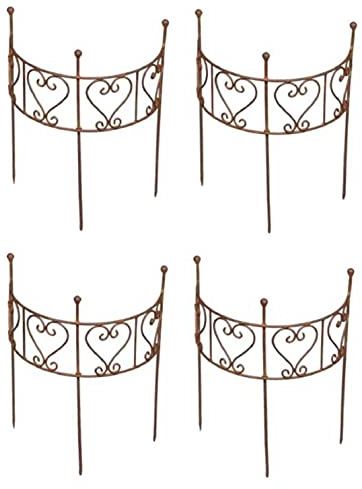 Posiwio mittleres dekoratives nostalgisches Rankgitter Rankhilfe Staudenhalter aus Metall in verschiedenen Mengeneinheiten (4), Braun, ca. 30 x 16 41 cm hoch