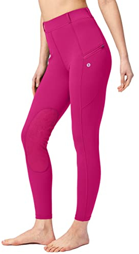 SANTINY Knee-Patch Horse Riding Pants, Rose, M