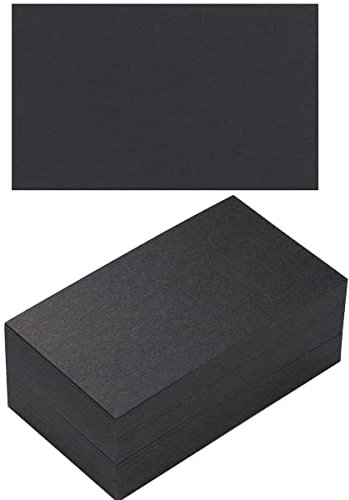 100 Stück dickes Papierkarton, blanko, schwere Karten, für Einladungen, Grußkarten, Postkarten, Fotos, 250 g/m² dickes Papier (schwarz, 7,6 x 12,7 cm)
