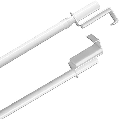 Spannstange Gardinenstange Nenette in weiß Spannfix-Stange ausziehbar mit Endstück Zylinder Durchmesser 9 mm, Länge 40-60 cm