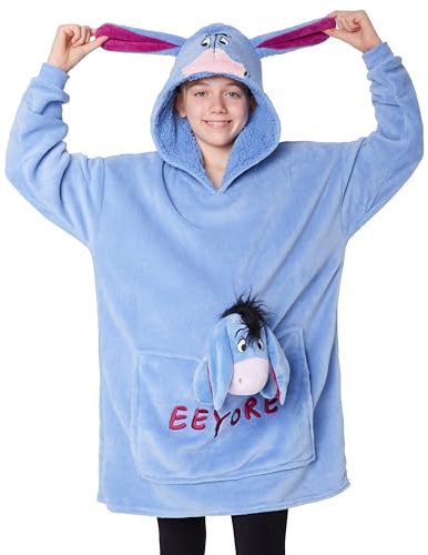 Disney Stitch Hoodie-Decke Kinder, Kapuzenpullover Mädchen mit Sherpa-Kapuze, 3D-Ohren, Kängurutasche - Mädchen Geschenke