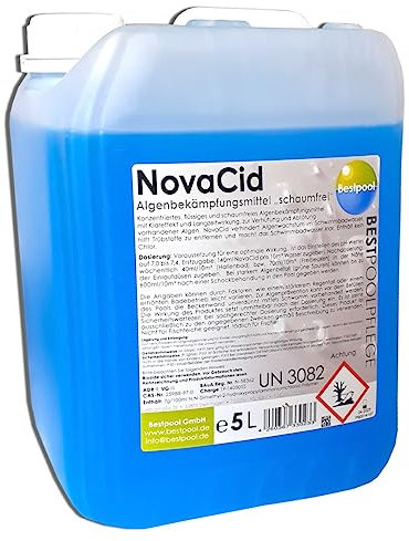 Pool Anti Algen 5L NovaCid Algenbekämpfungsmittel schaumfrei Algenmittel Algicid