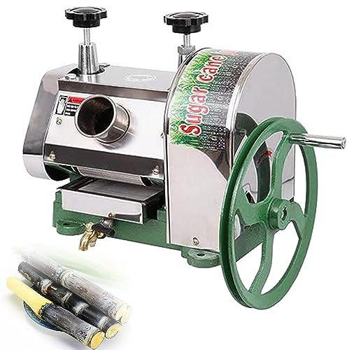 ALSUP Extracteur de jus de Canne à Sucre Manuel, Presse à Canne à Sucre Commerciale avec Volant épaissi, 3 Rouleaux en Acier Inoxydable, entrée de 63 mm