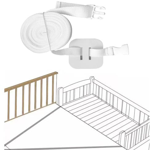 Idota Kit Colecho Universal Cuna 8 M Correa para Cuna de Bebé, Correas de Muebles para Cuna, Fijación de Cuna Auxiliar