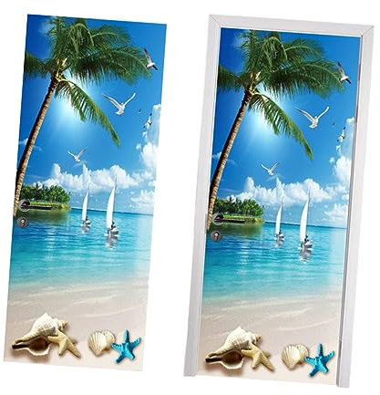 DOITOOL Strand-türaufkleber Für Die Inneneinrichtung 2 Stück Türaufkleber Für Küche Badezimmer - Und Bodenaufkleber