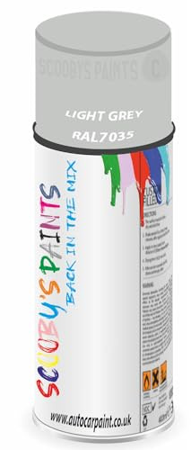 SCOOBYS PAINTS BACK IN THE MIX RAL7035 Light grey 400ML Aerosol Spray Paint RAL Colour Can Gloss Shinny Finish DIY Indoor/Outdoor Wood Plastic Metal Heat Resistant Steel