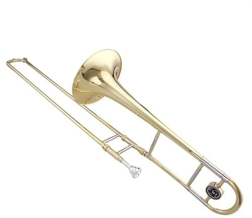 Professionelle Posaune Bb-Ton, Goldlack-Tenorposaune, Messingglockenposaune Mit Hartschalenkoffer Und Mundstück