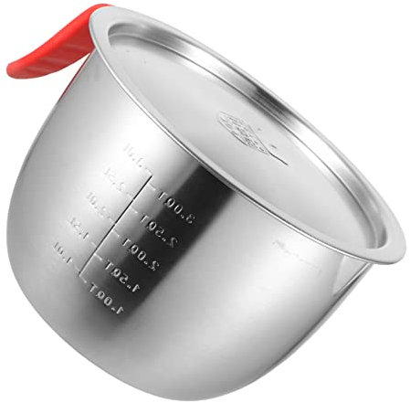 OUNONA 1 Satz Schneebesen aus Edelstahl Rührschüssel für Sahne Brotbehälter Metallbehälter mit Deckel Rührschüsseln aus Edelstahl Rührschüsseln für Schokolade Rührschüssel aus Metall Mehl