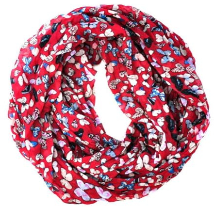 Loop Schal Seide Rundschal Halstuch Tuch Schlauchschal Damen Schmetterling