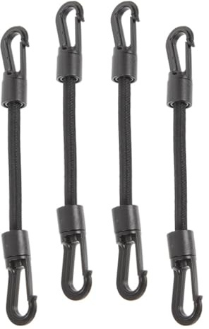 BESPORTBLE Elastic Bungee Cord with Hook 4 pcs Short Tie Down Straps Pom Hook Rope 6.30 in Multi-Function Buckle Straps for Camping Hiking Boating Daily Use