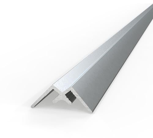 AUPROTEC Profilé d'angle intérieur en aluminium argenté anodisé 200 cm - Connecteur d'angle en aluminium - Profilé de connexion pour paroi arrière de douche de 3 mm - Revêtement mural - Baguettes