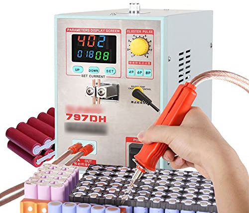 Saldatrice a Punti a Batteria 797DH per batterie al Litio, saldatrice a Punti a impulsi Saldatrice a Punti a Batteria da 0,35 mm con Funzione di Saldatura, 110 V-220 V