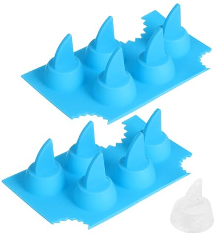 CAXUSD 4pcs Shark Mold Ice Cube Jelly Tray Silicone Party Baking Ice Cube Molds Easy to Clean