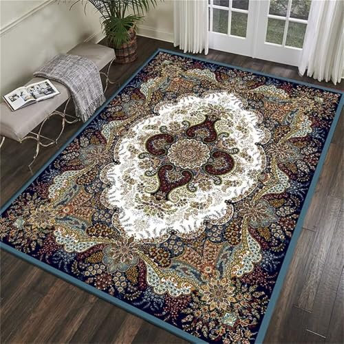 RUGMRZ Deko Jugendzimmer Jungen Raumdeko Rot und blau kleine Florale Dekoration Balkon Eintrag Pad verschleißfest Non-Fading Bodenteppich Teppich Antirutschunterlage 120X180CM