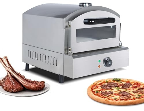 HAKKA Electric Pizza Oven,Adjustable time & temp to 350°C,220V/2000W,Commercial Countertop Pizza Maker for Family and Restaurant Fast Heating and Energy-saving