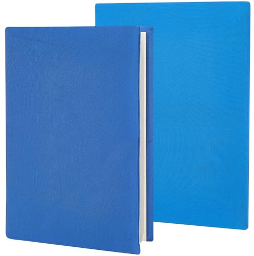craspire 2Pcs blau dehnbar Buchabdeckung 9 x 14 Zoll elastische Notebook Wrap Sleeve bis zu 9 x 11 Zoll dehnbar waschbar wiederverwendbar Rechteck Tuch Schutzhüllen für Hardcover Buch Taschenbuch
