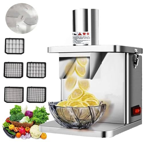 SXYKXYDL Coupe-Fruits électrique, Coupe-légumes Commercial, livré, équipé d'un Puissant Moteur en cuivre Pur, pour Couper en dés, déchiqueter, trancher