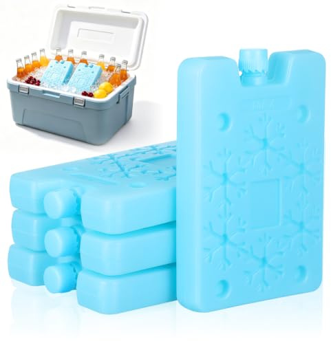 DOITOOL Ice Packs for Lunch Boxes and Coolers Reusable Freezer Ice Blocks for Air Conditioner Cooling and Outdoor Camping Portable 6.09X4.52X0.98In Pe Material 4 Pack
