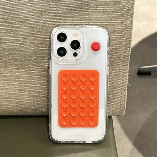 LYWZDZQ Coloful Funny Suction Cup Clear Case For iPhone 16 15 14 13 12 11 Pro Max X XR 7 8 Plus SE Stylish Aesthetic Shockproof Cover,orange,For iPhone XR