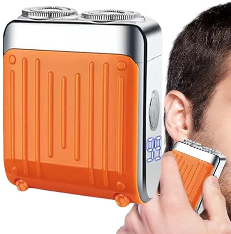 Rasoio Elettrico Viso Uomo | Rasoio Corpo con Display Digitale Magnetico | Doppio Anello Ricarica Rapida Rasoio Elettrico Uso Umido e Asciutto Viaggio Casa Auto Regalo