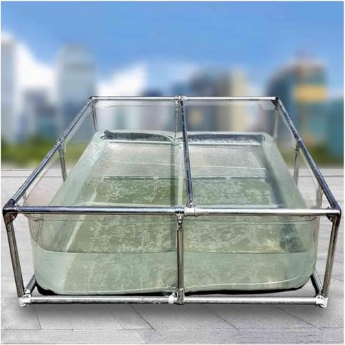 Grand Aquarium intérieur autoportant, Bassin de Piscine avec Doublure en Toile PVC Flexible et Cadre en Acier, Fenêtre De Visualisation Claire, Grand Espace, Jardin Extérieur,001,3 * 2 * 60