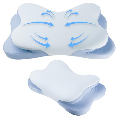 IDEA Nackenkissen Kopfkissen, Memory Foam Orthopädische Kissen, Ergonomisches Kopfkissen Nackenschmerzen, Anti Schnarch Nackenkissen, Pillow Kissen für Seiten, Rücken & Bauchschläfer (1er Pack)