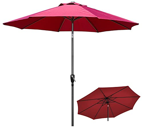 QYYZTQY Parasol,9Ft Outdoor Umbrellas Tilt and Crank Sun Protection Patio Market Umbrella Parasol with Ribs Without Base for Garden, Lawn & Pool