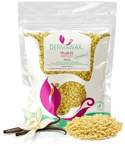 Dermawax Heißwachs Waxing Perlen Vanille (1 kg) – Professionelle Haarentfernung für Gesicht, Achseln, Arme, Rücken, Brust, Bikini & Intimbereich – Sanft & effektiv (1 kg, Vanille)