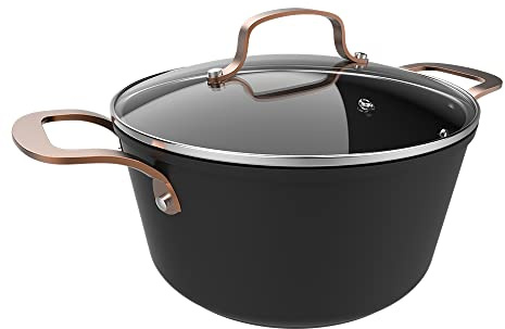 Cecotec Pentola Polka Fantasy 24 Pot Golden. Diametro 24 cm, Capacità 4,5 L, Alluminio Forgiato, Rivestimento antiaderente Platinum Plus Teflon, Senza PFOA, Adatta a tutti i tipi di cucine, Coperchio