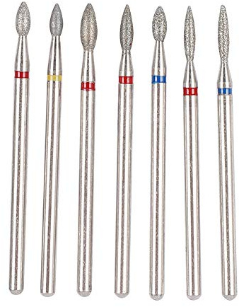 Tiiyee 7 Pieces Cuticle Nail Drill Bit, Electric Diamond Removal Gel Bit Manicure Polishing Remover Bits Carbide Professional Burrs Filing Acrylic Nails Down Removing Tools for Files Machine Pedicure