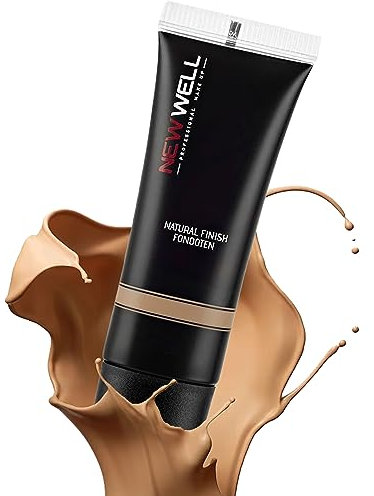 NEWWELL Mattierende Foundation: Langanhaltend Glatten Teint, Hohe Deckkraft, Leichte Textur, Wasserabweisend, SPF30, Perfekte Abdeckung für Ein Makelloses Finish