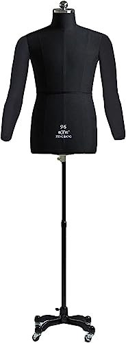 schneiderpuppe Schaufensterpuppe zum Nähen von Kleidung, Nähen plus Größen-Mannequin für den männlichen Oberkörper, Volle Größe für Erwachsene for Clothing Shop Dresses ( Color : Black , Size : XXL-88