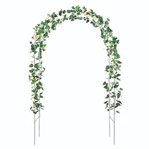 ATR ART TO REAL Metal Garden Arch,Wide Garden Arches Metal Strong for Climbing Plants,Pergola,Free Assembly in 2 Sizes,240cm or 196cm Height of Garden Arbour,Great for Backyard,Wedding Decorations