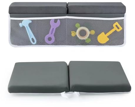 PandaEar Baby Bath Kneeler and Elbow Rest Pad Set, Non-Slip, Dark Grey