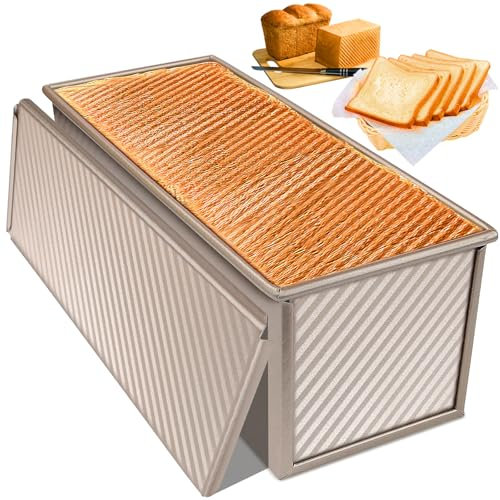 Lonely high heels Pullman Loaf Tin with Lid 1000g Dough Bread Loaf Tin Pullman Loaf Pan Bread Tin with Lid Aluminum Steel Non-Stick Bread Tins with Ventilation Holes 35x14x12cm for Bake Toast Bread