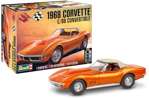 Revell Monogram 14572 - '68 Corvette L-88 Roadster escala 1:25 - Kit de modelo de plástico sin construir/sin pintar